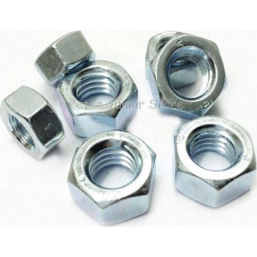 20Pcs White Zinc Plated Hex Nuts M10*1*3/4/5(Thickness) Fine Tooth Thin Lighting Immature Tooth Nut Lamps GMN