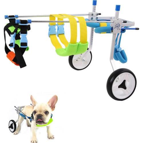 Handicapped Paralyzed Pet Dog Cat Wheelchair Aluminium Walk Cart Scooter For Handicapped Hind Leg Can Adjusted