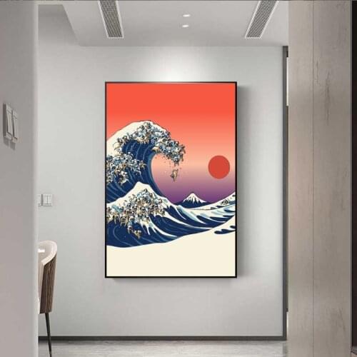 Famous Seascape Modern Classical Wall Art The Great Wave Off Kanagawa Canvas Posters and Prints Wall Art Picture Home Decor