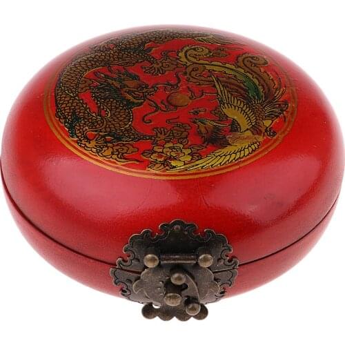 Round Feng Shui Flip Cover Luo Pan/Feng Shui Compass in Wooden Box Storage for Home Planning and Decoration
