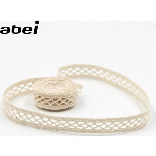 10yards 1cm Cotton Beige Lace Trims DIY Home Sewing Craft Handmade Patchwork Garment Clothes Apparel Accessories embellishment