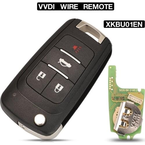Kutery 5PCS 4BTN PN:XKBU01EN Xhorse Wire Universal Smart Remote Key Ｗorking Ｗith Xhorse VVDI Key Tool For Buick Flip English
