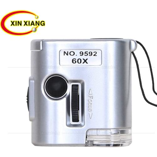 60X Handheld Illuminated Magnifier Lamp Portable Magnifying Glass With LED Mini Jewelry Loupe Backlit Magnifer Lighted Lupa