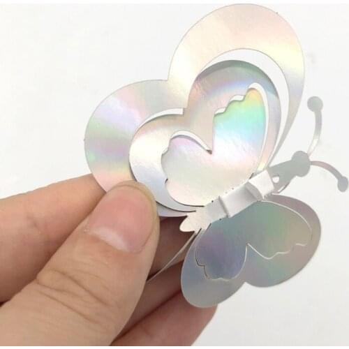 M17D 12Pcs 3D Butterfly Wall Stickers 3-Layer Butterfies Removable Mural Decals Decor