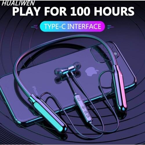 Magnetic Wireless Bluetooth Earphone Music Headset Phone Neckband Sport Earbuds Earphone With Mic For IPhone Samsung Xiaomi