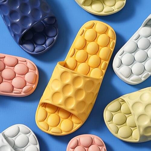 Foot massage ladies summer sandals and slippers home indoor non-slip home bath bathroom home slippers male female summer shoes