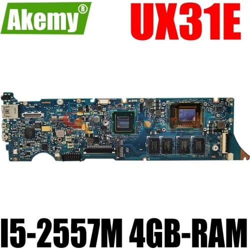 AKEMY UX31E Laptop Motherboard For ASUS Zenbook UX31E UX31 Original Mainboard 4GB-RAM I5-2557M