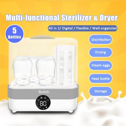 Bimirth Multi-functional Baby Bottle Steam Sterilizer Dryer Machine Large Capacity Milk Warmer Baby Cups Breast Pump Cleaning