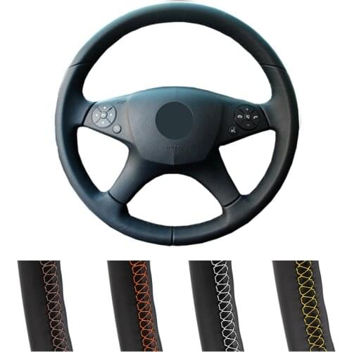 Original customized Car Steering Wheel Cover For Mercedes Benz W204 C-Class 2007-2010 C280 C230 Artificial Leather Steering Wrap