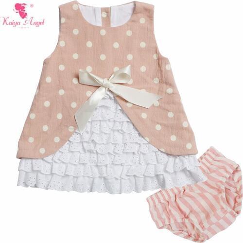 Kaiya Angel 2019 New Summer Toddler Girl Children Kids Princess Style Bow Polka Dots Ruched Sleeveless Baby Factory Wholesale