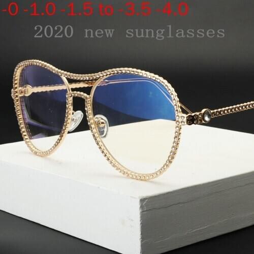 2020 New Photochromic Nearsighted Shortsighted Myopia Glasses -4.50 Stylish Spectacles Classic Retro Diamond Frame Eyewear NX