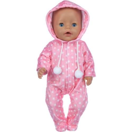 2021 New Pattern Clothes Ball Cap Plush One Piece Suit Fit 18 Inch American&43cm Baby New Born Doll Clothes Accessories