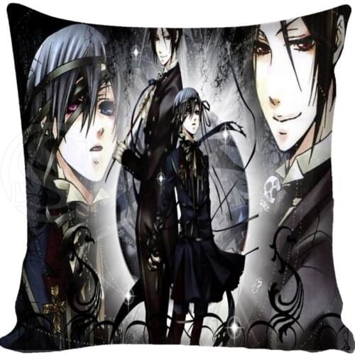 New arrival Hot Sale Black Butler#2 Style throw Pillowcase Square Zippered Pillow Cover Custom Gift H@0209-40