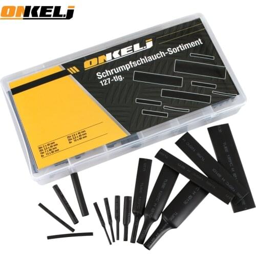 Onkel.J 127 Pcs Heat Shrink Tube Shrinkable Heatshrink Tubing Wire Sleeving Wrap Kits Sell DIY Connector