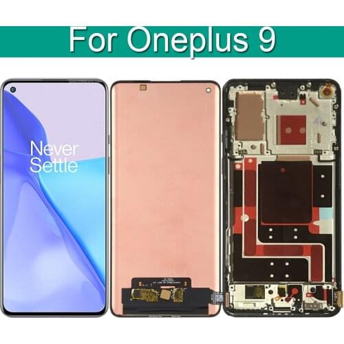 Original AMOLED LCD Display Touch Screen Digitizer Full Assembly 6.55" For Oneplus 9 LE2113 LE2111 LE2110 LE2117