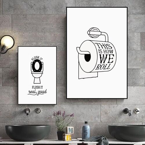 Simple Creative Decoration Mural Nordic Style Picture Poster Canvas Painting and Bathroom Wall Art Prints for Modern Home Decor