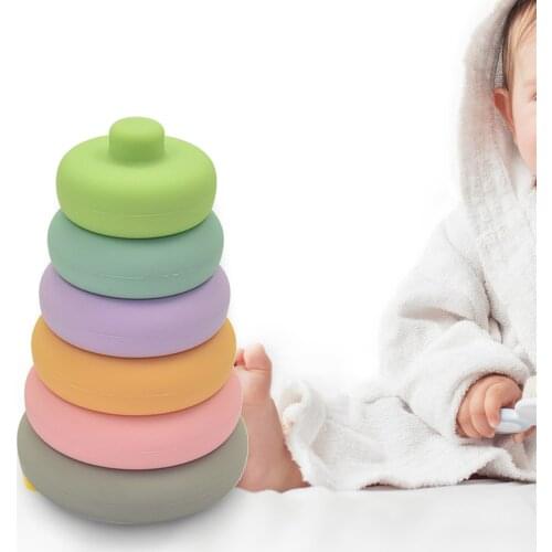 Rainbow Stacking Ring Tower Toddler Baby Toy Children Birthday Christmas Gift for 6+ Months Boys&Girls