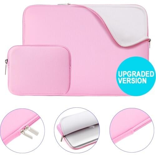 Rainyear Laptop Bag Sleeve Zipper Case 11,13,14,15,15.6 Inch Notebook Bag Cover For Macbook Air ASUS Dell Protective Case Pink