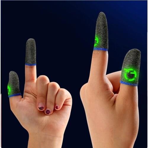 1/2 Pair Gaming Finger Sleeve Breathable Luminous Fingertips For PUBG Mobile Games Touch Screen Finger Cots Cover Sensitive