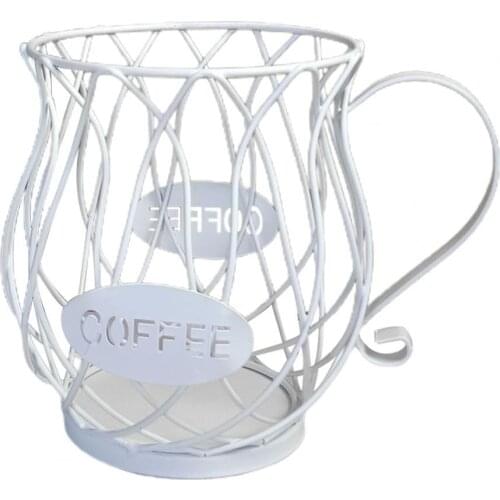 Chic Coffee Fruits Capsule Storage Basket Sturdy Large Capacity Iron Capsule Organizer Mug for Household Hotel Kitchen Decor