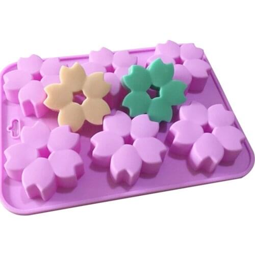 6 Holes Cherry Blossoms Silicone Soap Mold 3D Chocolate Cake Mould DIY Handmade Soap Aromatherapy Craft Soap Making Tools