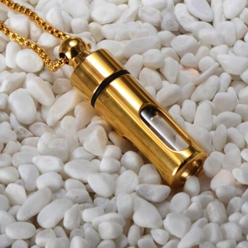 Stainless Steel Glass Perfume Bottles Necklace Pendants Valentine Gifts for Womens