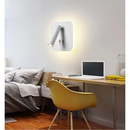 LED Wall Lamps Reading 3W 6W Strip light Back light bedroom Study living room Sconce Adjustable With Switch Bedside Wall light