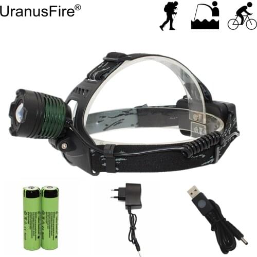 T6 LED Headlight Adjustable Head Light Zoom Headlamp Multifunctional Flashlight XM-L T6 LED Lanterna + 18650 Battery + Charger