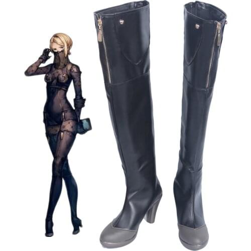Operator 60 Cosplay NieR Automata Operator 60 and Operator 210 Cosplay Shoes High Heel Long Boots Halloween Carnival Cosplay