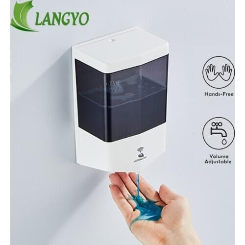 LANGYO Intelligent Liquid Soap Dispenser Wall-Mounted Touchless ABS soap Dispenser Hand Washing Device for Kitchen Bathroom