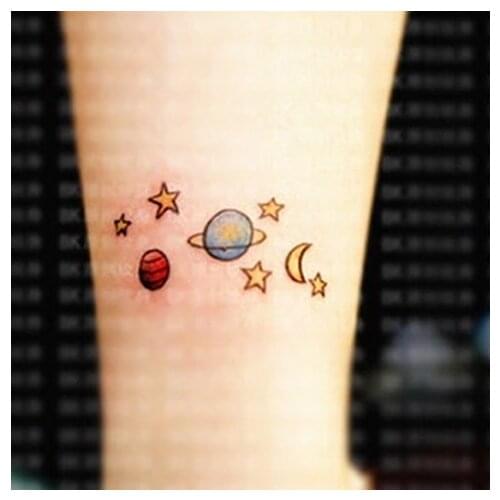 Waterproof Temporary Tattoo Sticker cute stars moon cartoon tatto stickers flash tatoo fake tattoos for girl kids child gift 4
