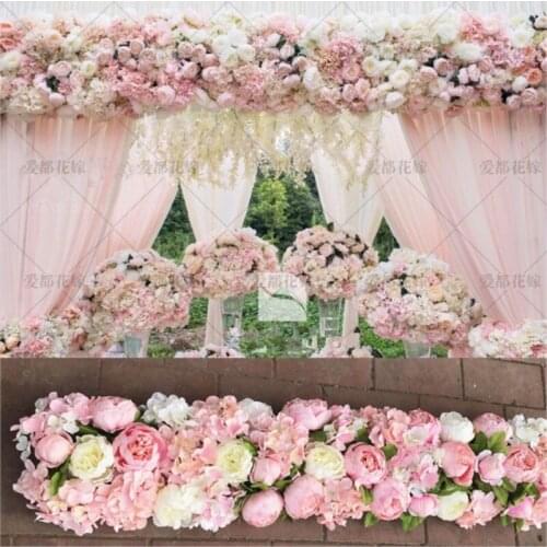 Hot Pink Wedding Pavillion Flowers strips square canopy flower decoration Wedding Supply 4M x 24cm