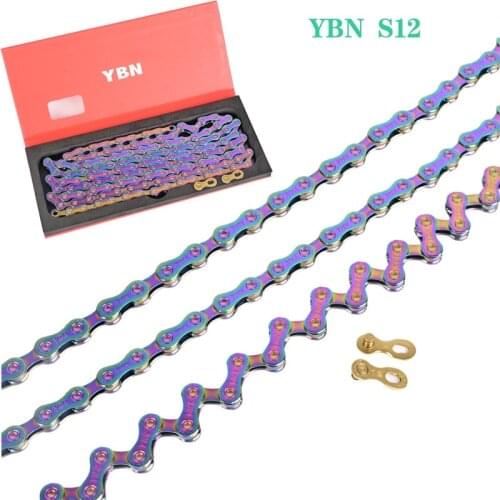 YBN Rainbow 12 Speed Bicycle Chain MTB Mountain Road Bike Colorful Chain 126L Links For SRAM Shimano Campanolo System