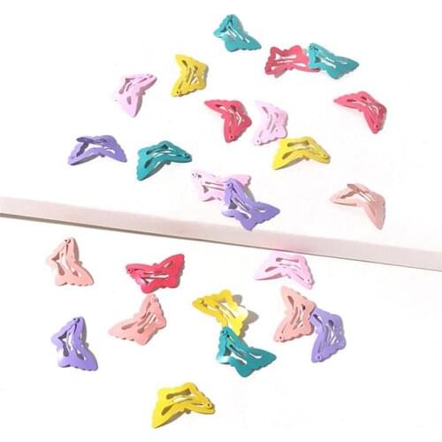 24Pcs/Lot Hair Barrette Pins Cute Butterfly Decor Solid Color Hair Clips Hair Pins For Girls Women Dress Up Hair Accessories