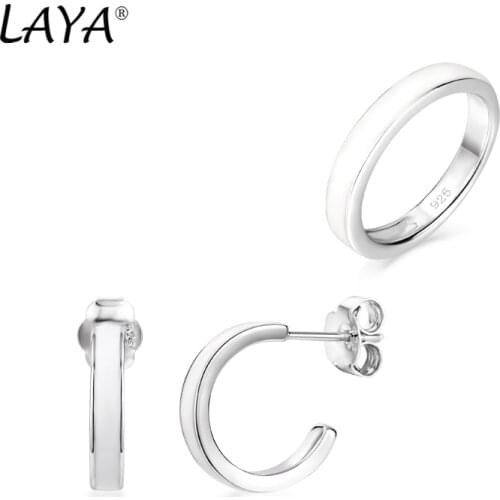 2021 Fashion New Style 925 Sterling Silver Classic Color Enamel Simple Drop Earrings Ring Set For Women High Quality Jewelry