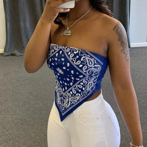 Womens Y2k Satin Corset Sexy Crop Tops Print Sexy Backless Camisole Bandana Tanks Tops 2021 Summer Lady Sling Strap Club Vest