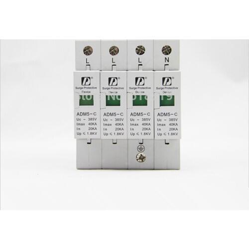 1 pieces/lot 4P 20-40kA 380V AC Din Rail SPD low voltage Surge Protective Device