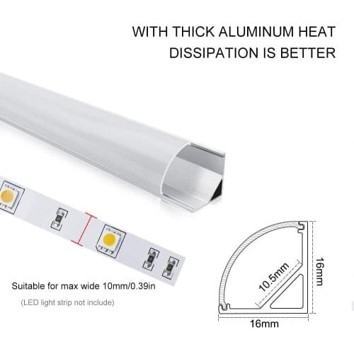 10 X 1M Sets/Lot V type aluminium led profile corner for Flex/hard led strip light for furniture or Cabinet lights Led Bar Light