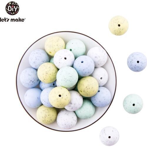 Lets Make 20mm Silicone Beads Round Loose Teething 100pc Chew Jewelry Colorful Balls Sensory Kids Chew Toys Bite Necklace Beads