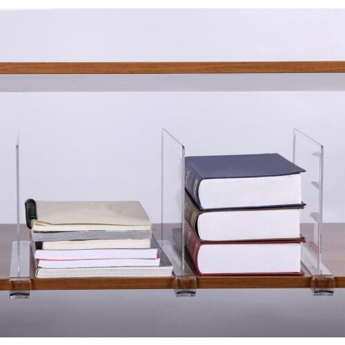 Less Mess 2 Pcs Beautiful Multifunction Acrylic Shelf Dividers Eye-catching Wardrobe Partition Simple for Home