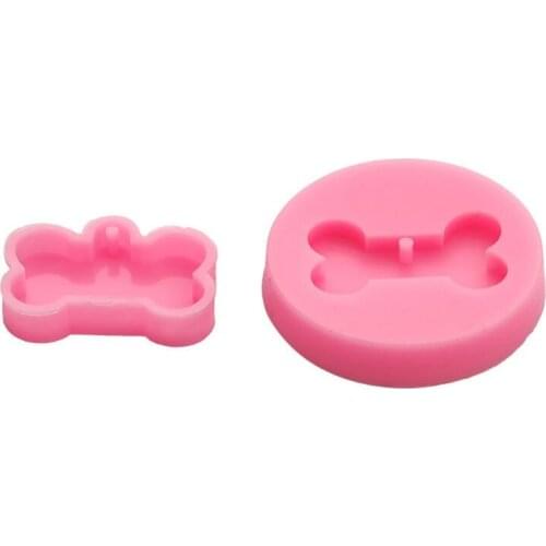 2Pcs Silicone Mini Bone Pendant Resin Mold DIY Dog Tag Dog Bone Shaped Keychain Resin Casting Mold Resin Crafting Tools