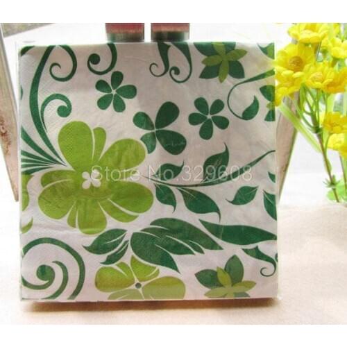 20 PCS/Pack Vintage Color Paper Napkin Party 100% Virgin Wood Paper Napkin Pattern 4