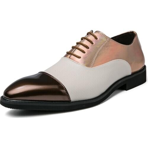 2020 Men Dress Shoes Wedding Fashion Office Footwear Mixed Color Leather Comfy Formal Shoes Brand Men Shoes Plus Size 38-48