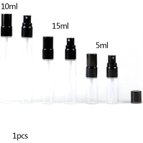 5/10/15 ml aluminum Spray Head perfume bottle cosmetic spray bottle portable empty bottle travel sub-bottle glass material