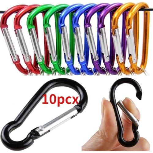 5/10pcs Carabiner Keychain Outdoor Camping Climbing Hiking D-ring Snap Clip Lock Buckle Hooks Sports Fishing Bucklekeychain Tool