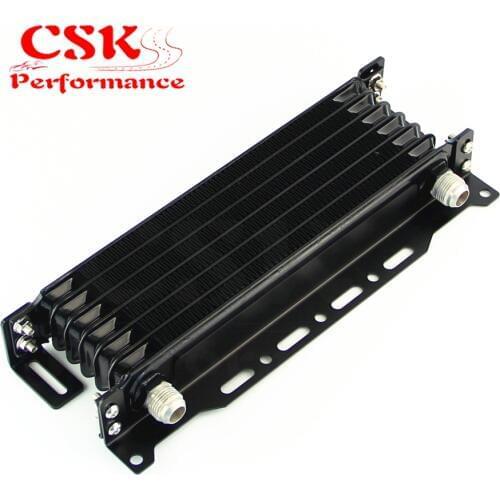 Aluminum 7 Row AN10 Trust Engine Oil cooler W/ 262mm Mounting Bracket Kit Black
