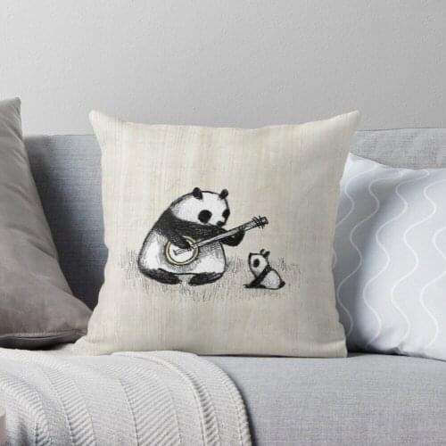 Banjo Panda Throw Pillow Cushion Cover Polyester throw pillows case on sofa home living room car seat decor 45x45cm