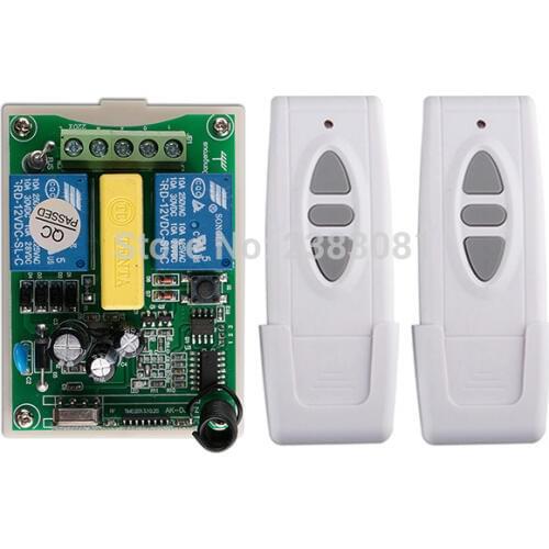 AC220V 2CH Wireless Remote Control Switch Motor Positive &negative 1*Receiver + 2*Transmitters for Appliances Gate Garage Door