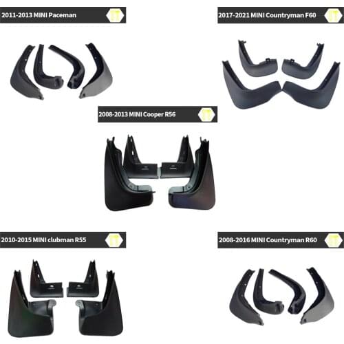 Car Decorative Mud Flaps for MINI Countryman Clubman COOPER PACEMAN R60 F60 R55 R56 Mudguards Fender Modificated Accessories