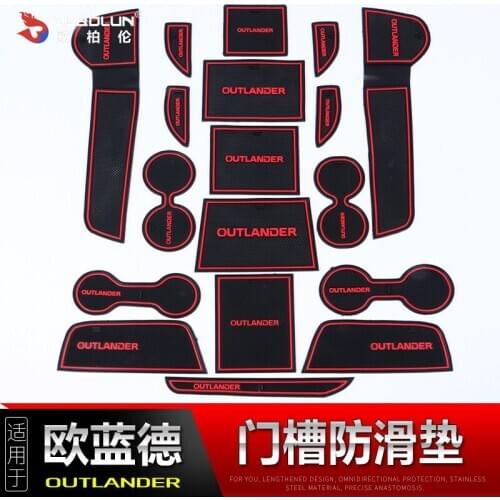 For Mitsubishi Outland 2013-2019 Car Covers Door Groove Mat Cover Gate Slot Pad Sticker Accessories Car-styling